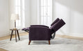 Mid Century Chenille Wingback Recliner Chair, Button Tufted Design Pushback Recliner Chair With Armrest And Solid Wood Legs, For Bedroom Living Room, Purple Purple Chenille