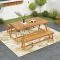 Lindsey Dining Set Acacia Wood Modern Multiple Chairs Seating Group Acacia Wood