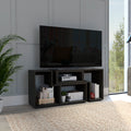 Being Extendable Tv Stand, Multiple Shelves Black Black Primary Living Space 50 59 Inches Particle Board Particle Board