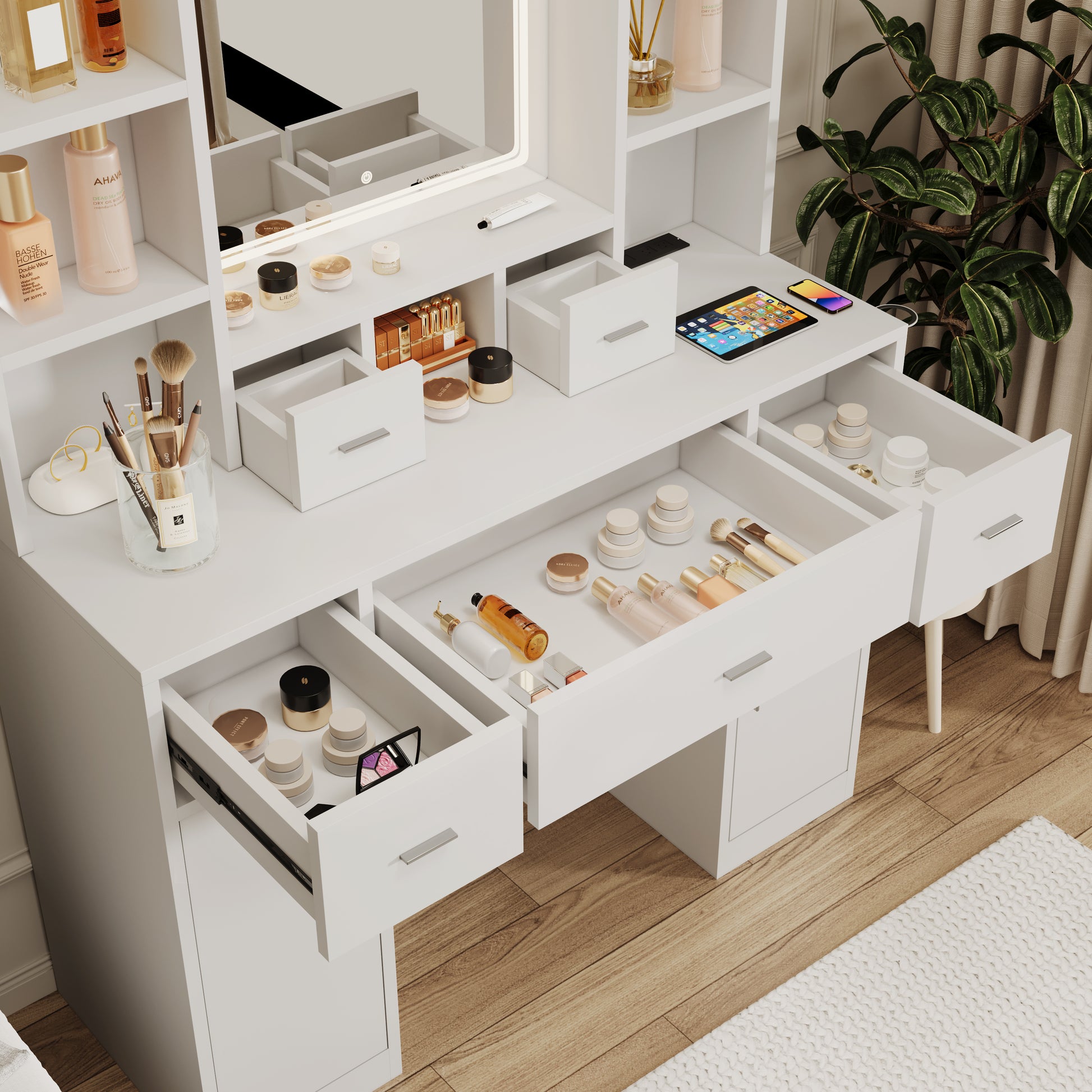 Newly Designed Smart Mirror Dressing Table With Drawers And Storage Ca