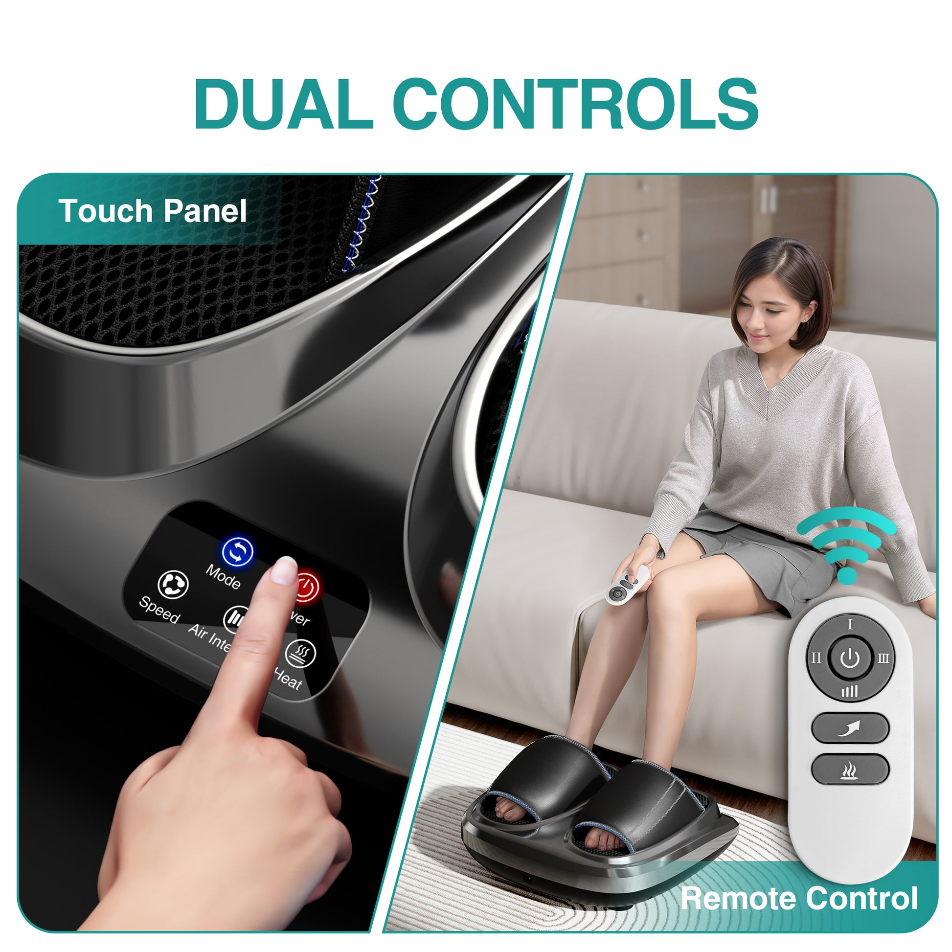 Shiatsu Foot Massager With Heat And Deep Kneading Therapy, Air Compression, Vibration For Pain Relief And Circulation, Open Toe Style,Home Or Office Use Grey Abs Abs Pc