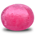 Minky Velvet Bean Bag Chair, Pink 5Ft Plush Floor Chair For Kids And Adults W Washable Cover, Lounge Chair With Stretchable Fabric, Comfy Bedroom Chair, Filled With Shredded And Memory Foam. Pink Velvet