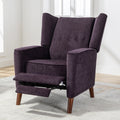 Mid Century Chenille Wingback Recliner Chair, Button Tufted Design Pushback Recliner Chair With Armrest And Solid Wood Legs, For Bedroom Living Room, Purple Purple Chenille