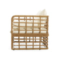 Club Chair Light Brown Foam Pe Rattan Iron
