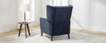 Mid Century Chenille Wingback Recliner Chair, Button Tufted Design Pushback Recliner Chair With Armrest And Solid Wood Legs, For Bedroom Living Room, Navy Blue Navy Blue Chenille