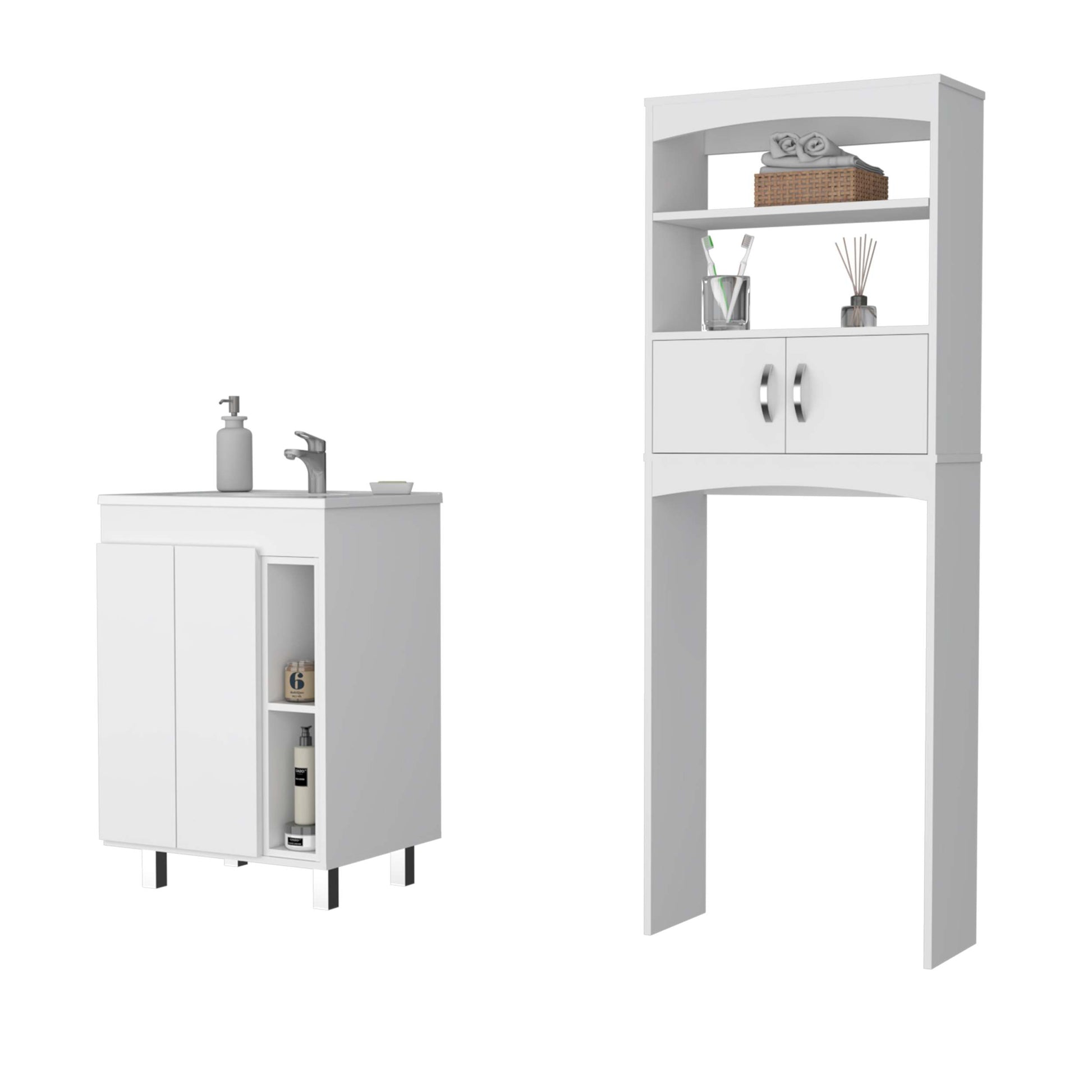 Elyria White 2 Piece Bathroom Set - White 4 2 18