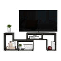 Being Extendable Tv Stand, Multiple Shelves Black Black Primary Living Space 50 59 Inches Particle Board Particle Board