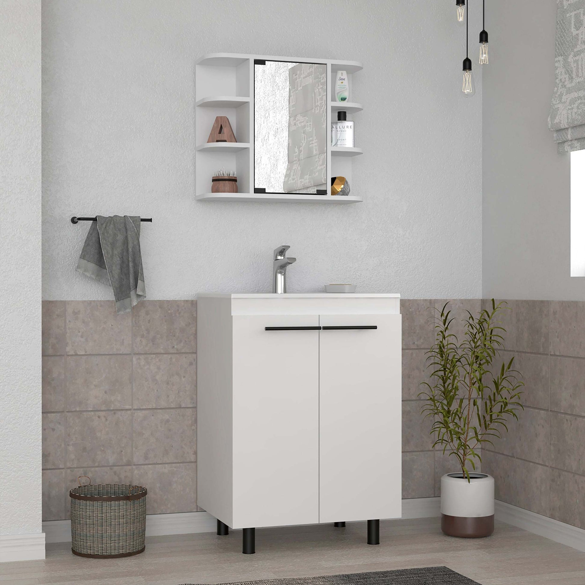 Fulton White 2 Piece Bathroom Set - White 2 5 18