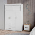 Marshall White And Light Oak 2 Piece Bedroom Set White Oak Wood