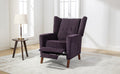 Mid Century Chenille Wingback Recliner Chair, Button Tufted Design Pushback Recliner Chair With Armrest And Solid Wood Legs, For Bedroom Living Room, Purple Purple Chenille