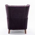 Mid Century Chenille Wingback Recliner Chair, Button Tufted Design Pushback Recliner Chair With Armrest And Solid Wood Legs, For Bedroom Living Room, Purple Purple Chenille