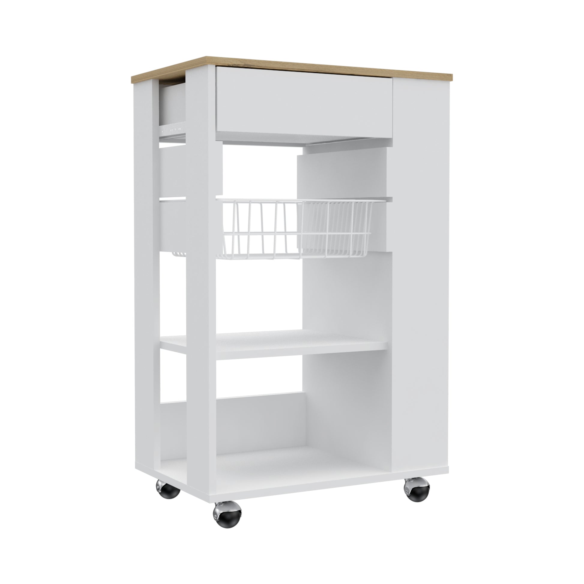 Blosson Kitchen Cart, One Drawer, Two Open