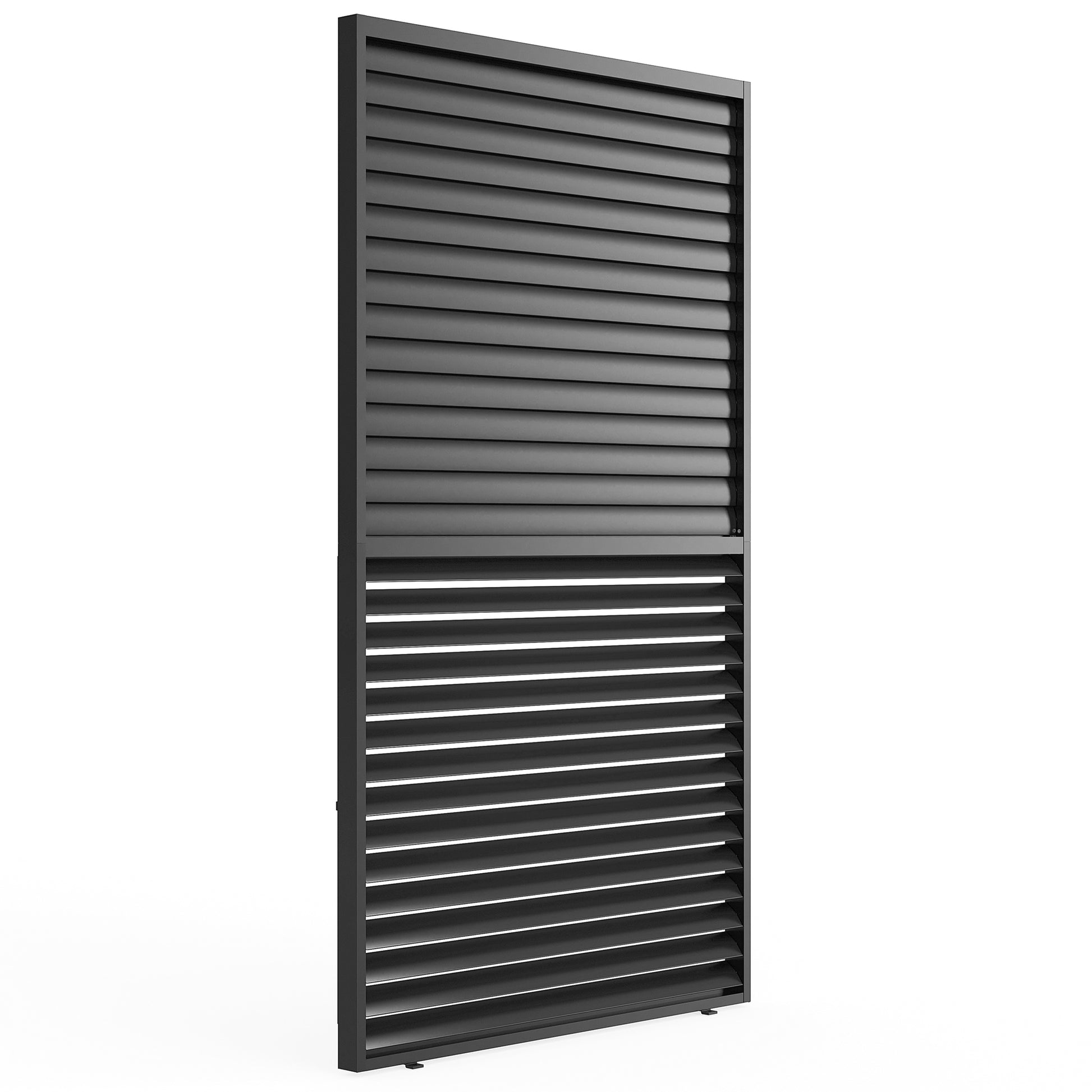 Louver Grille 1 3 10Ft Aluminum Frame & Louvers Black Aluminium