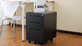 3 Drawer Mobile File Cabinet Under Desk Office,Simple Style Versatile Storage Cabinet For Legal Letter A4 Files, 5 Wheel Design Anti Tilting Cold Rolled Steel Waterproof Moisture Proof Black Mobile File Cabinets 3 4 Drawers Black Office Mobile Modern