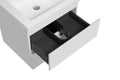 24'' Wall Hung Bathroom Vanity In Gloss White With White Top Glossy White Mdf