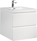 24'' Wall Hung Bathroom Vanity In Gloss White With White Top Glossy White Mdf