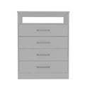 Continental Dresser, Superior Top, Four Drawers, One Shelf White White Bedroom Modern Particle Board Particle Board