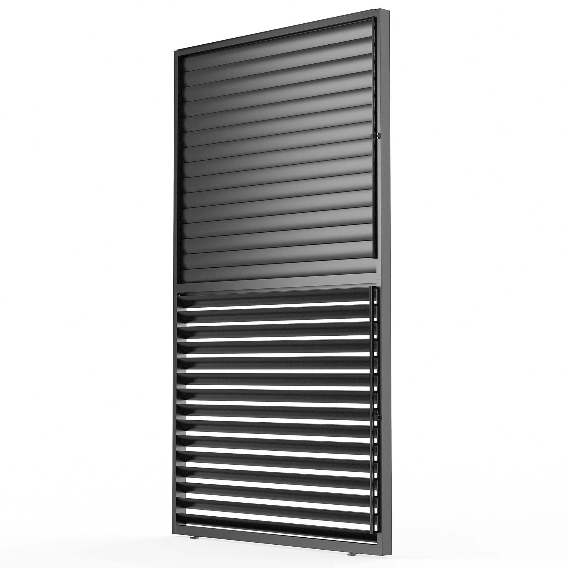 Louver Grille 1 3 10Ft Aluminum Frame & Louvers Black Aluminium