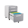 3 Drawer Mobile File Cabinet Under Desk Office,Simple Style Versatile Storage Cabinet For Legal Letter A4 Files, 5 Wheel Design Anti Tilting Cold Rolled Steel Waterproof Moisture Proof Black Filing Cabinets 3 4 Drawers White Gray Mobile Modern Metal