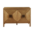 2 Door Accent Cabinet With Adjustable Shelves Natural Wood