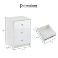 3 Drawer Nightstand For Bedroom, Modern Wood And