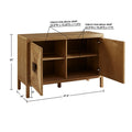 2 Door Accent Cabinet With Adjustable Shelves Natural Wood