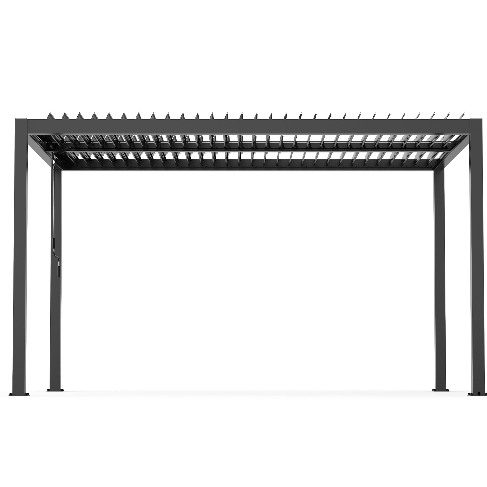 8610C Louver Pergola 10X13Ft Aluminum Frame & Louvers Black Aluminium