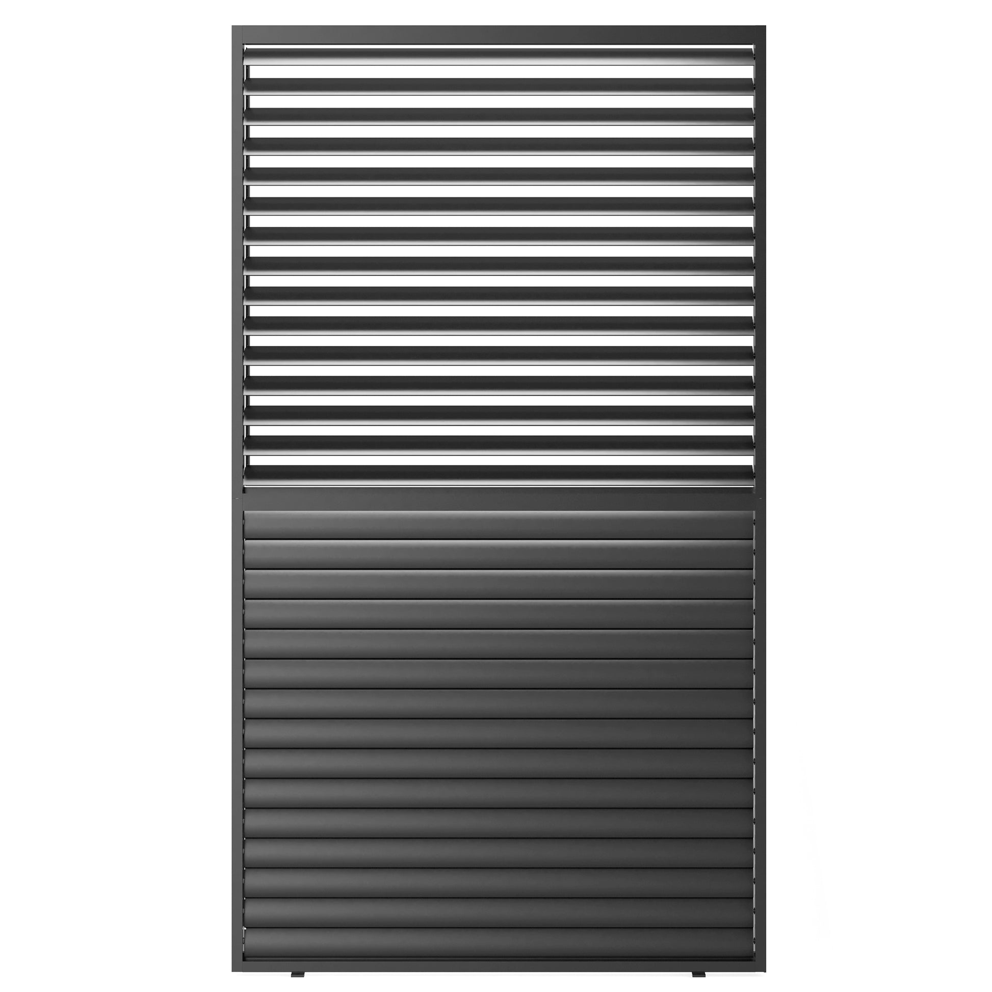 Louver Grille 1 3 13Ft Aluminum Frame & Louvers Black Aluminium