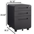 3 Drawer Mobile File Cabinet Under Desk Office,Simple Style Versatile Storage Cabinet For Legal Letter A4 Files, 5 Wheel Design Anti Tilting Cold Rolled Steel Waterproof Moisture Proof Black Mobile File Cabinets 3 4 Drawers Black Office Mobile Modern