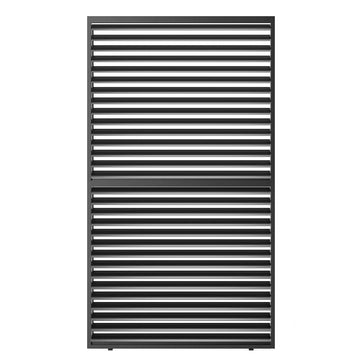Louver Grille 1 3 10Ft Aluminum Frame & Louvers Black Aluminium