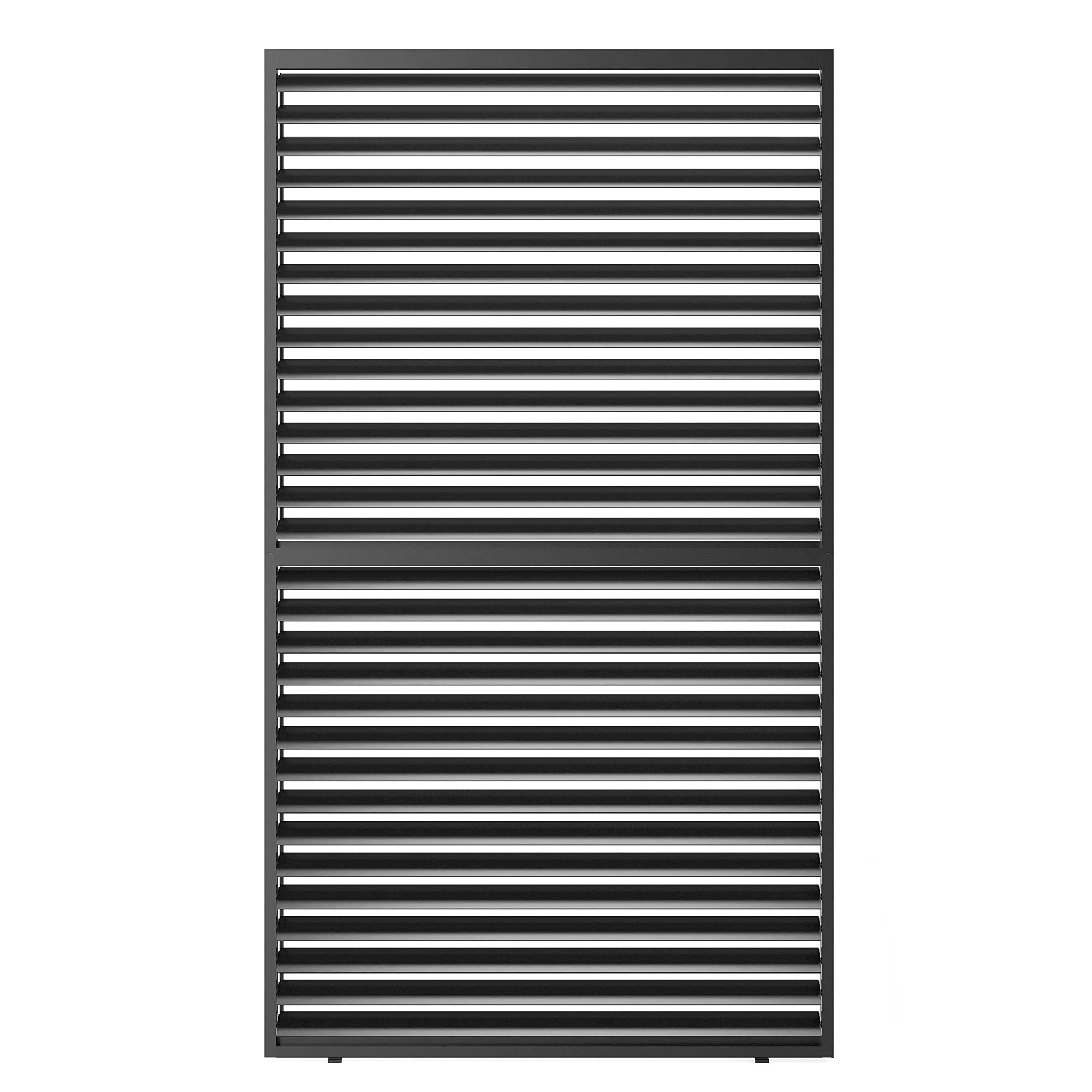 Louver Grille 1 3 13Ft Aluminum Frame & Louvers Black Aluminium