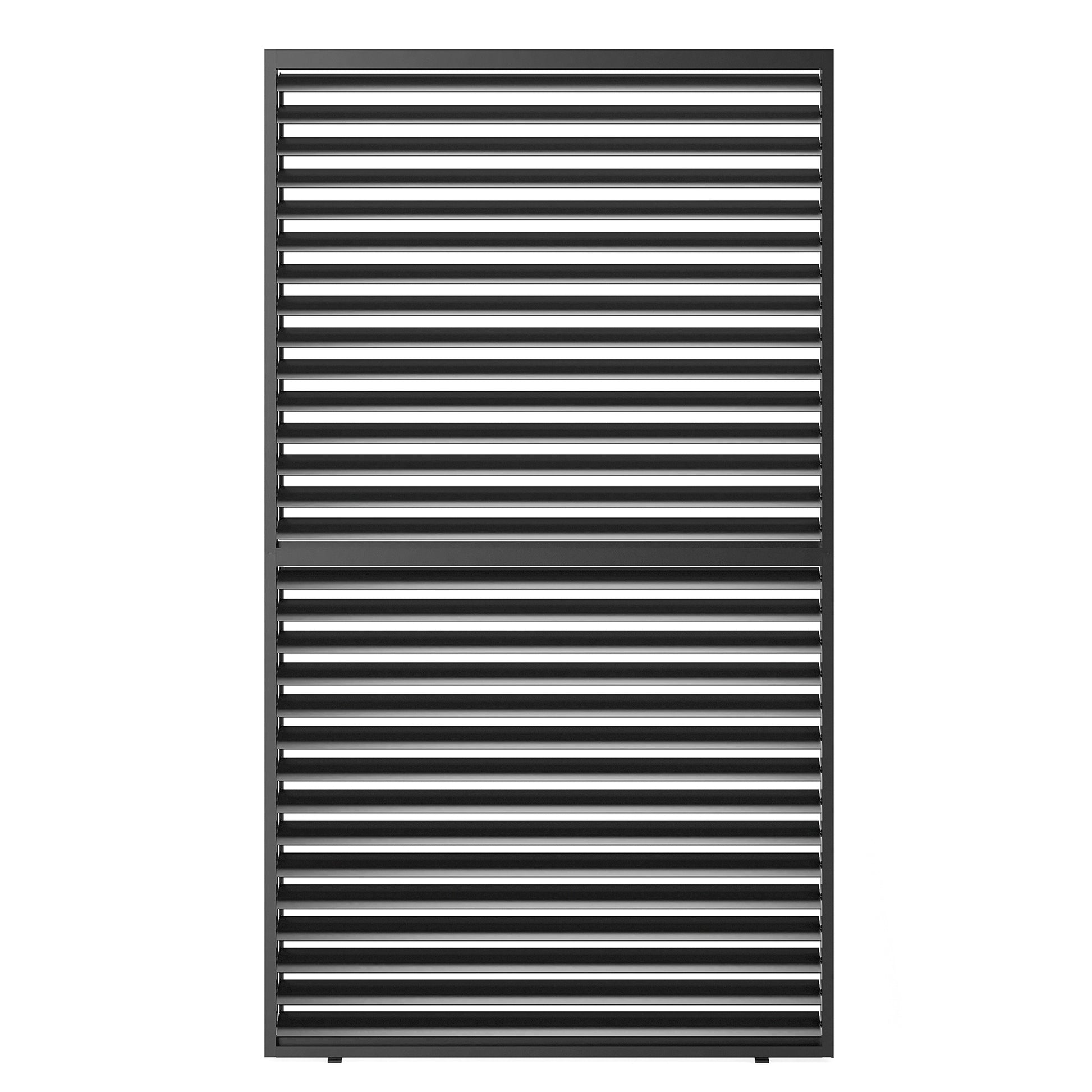 Louver Grille 1 3 13Ft Aluminum Frame & Louvers Black Aluminium