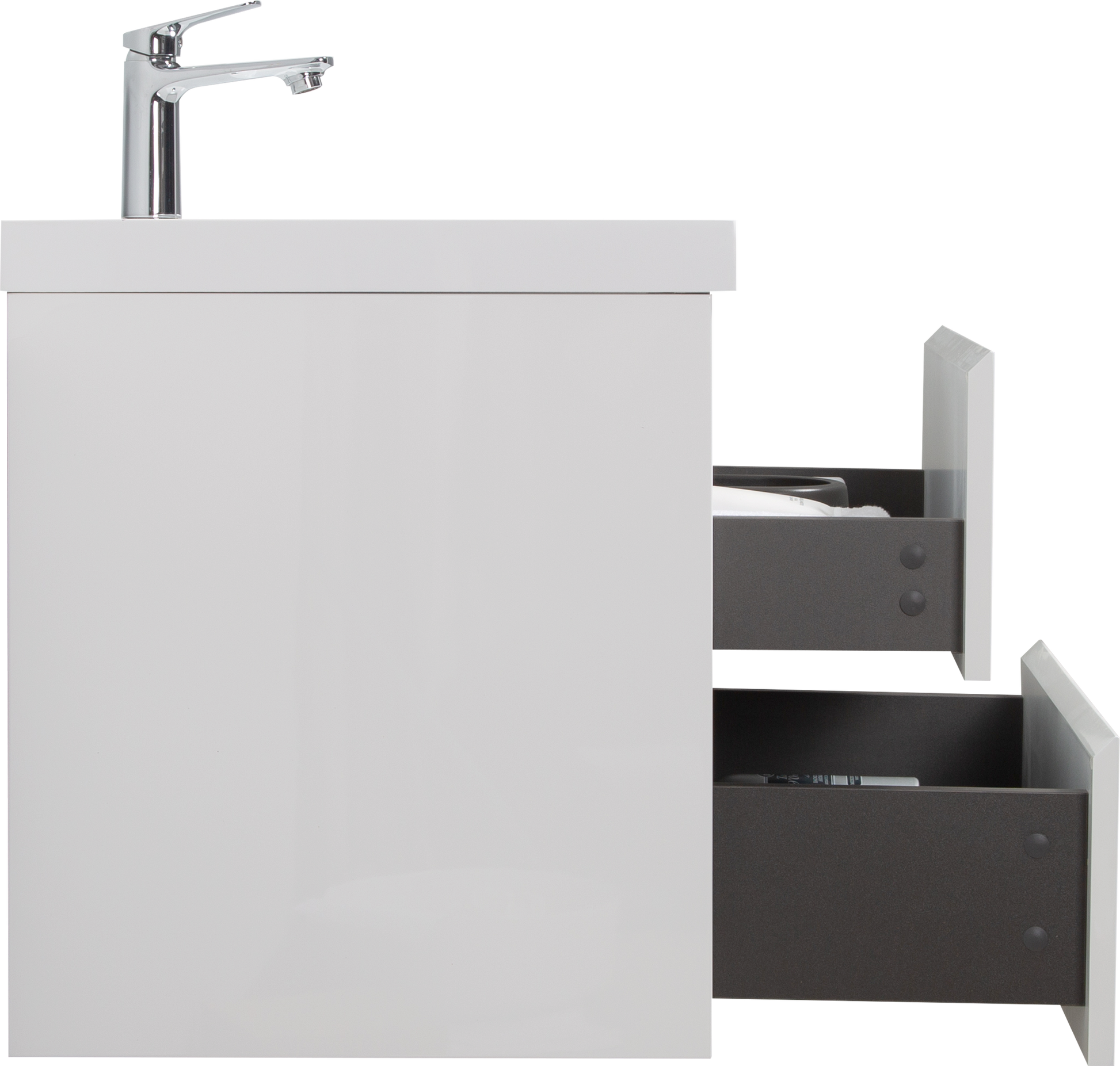 24'' Wall Hung Bathroom Vanity In Gloss White With White Top Glossy White Mdf