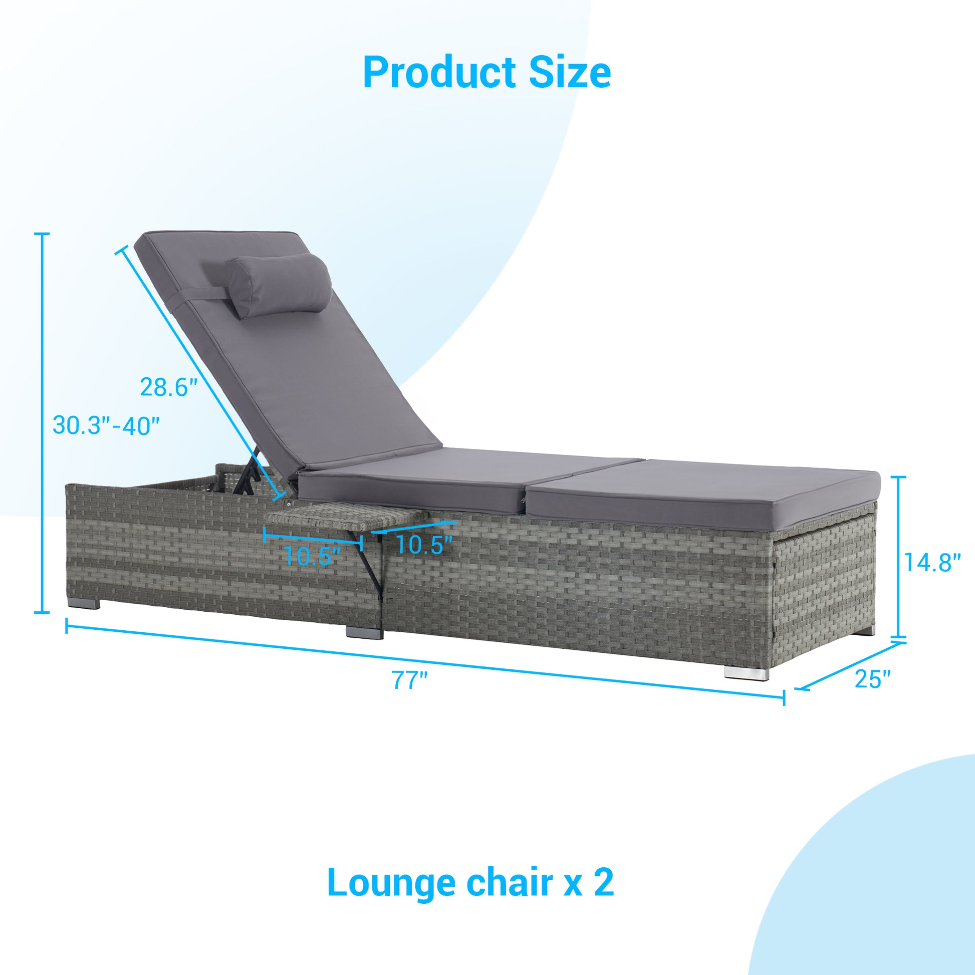 Outdoor Sofa Pe Rattan Furniture Deck Chair Gray Rattan Yes Lounge Gray Seats 2 Uv Resistant Frame Water Resistant Cushion Garden & Outdoor American Design,American Traditional Complete Patio Sets Polyester Pe Rattan Iron Waterproof Fabric