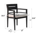Outdoor Patio K D Aluminum Stationary Dining Chairs 4Pcs With Outdoor Grade Sunbrella Fabric Cushions, Tapered Feet, Ember Black Yes Dining Set Ember Black Weather Resistant Frame Fade Resistant Cushion Garden & Outdoor Contemporary Polyester Aluminum