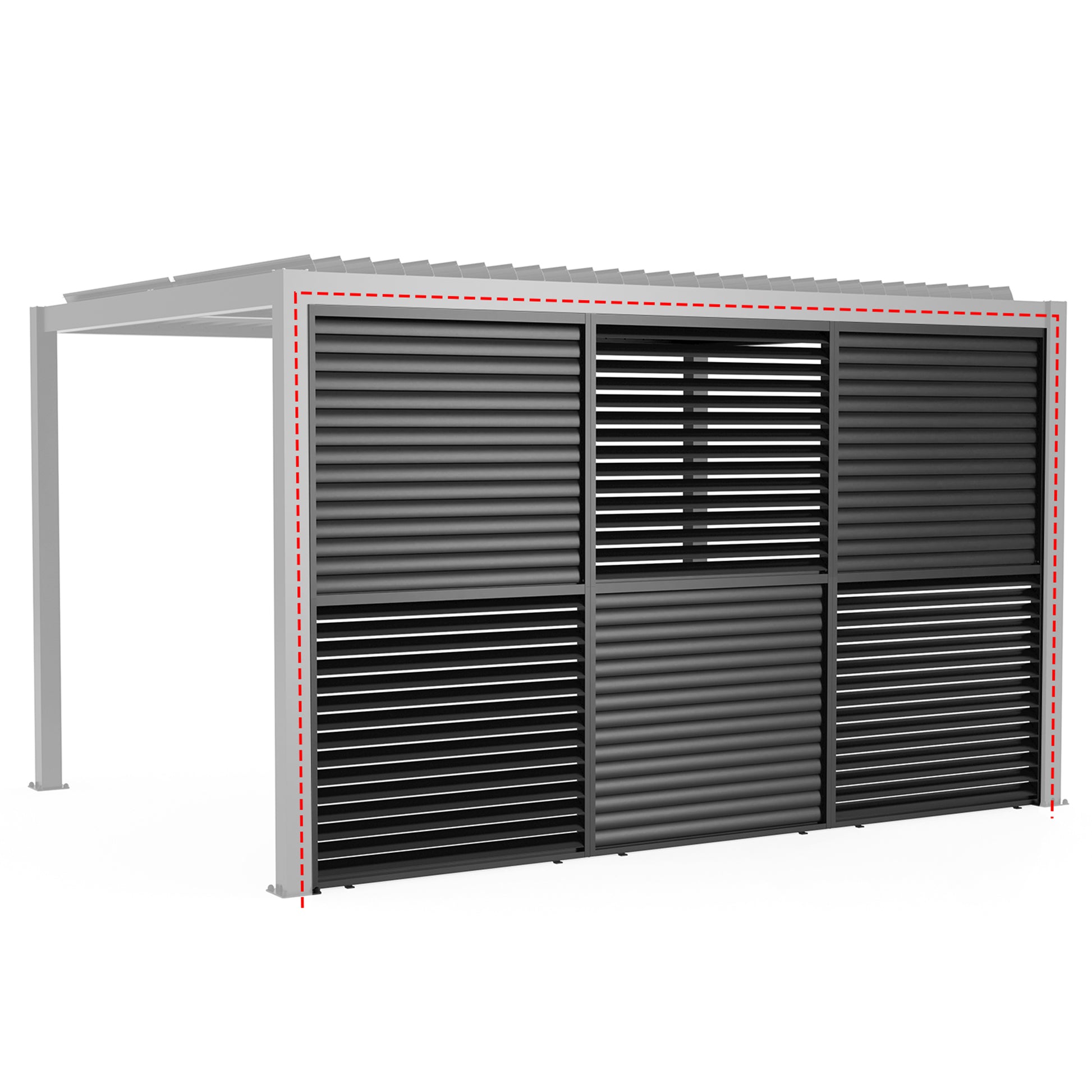 Louver Grille 1 3 13Ft Aluminum Frame & Louvers Black Aluminium