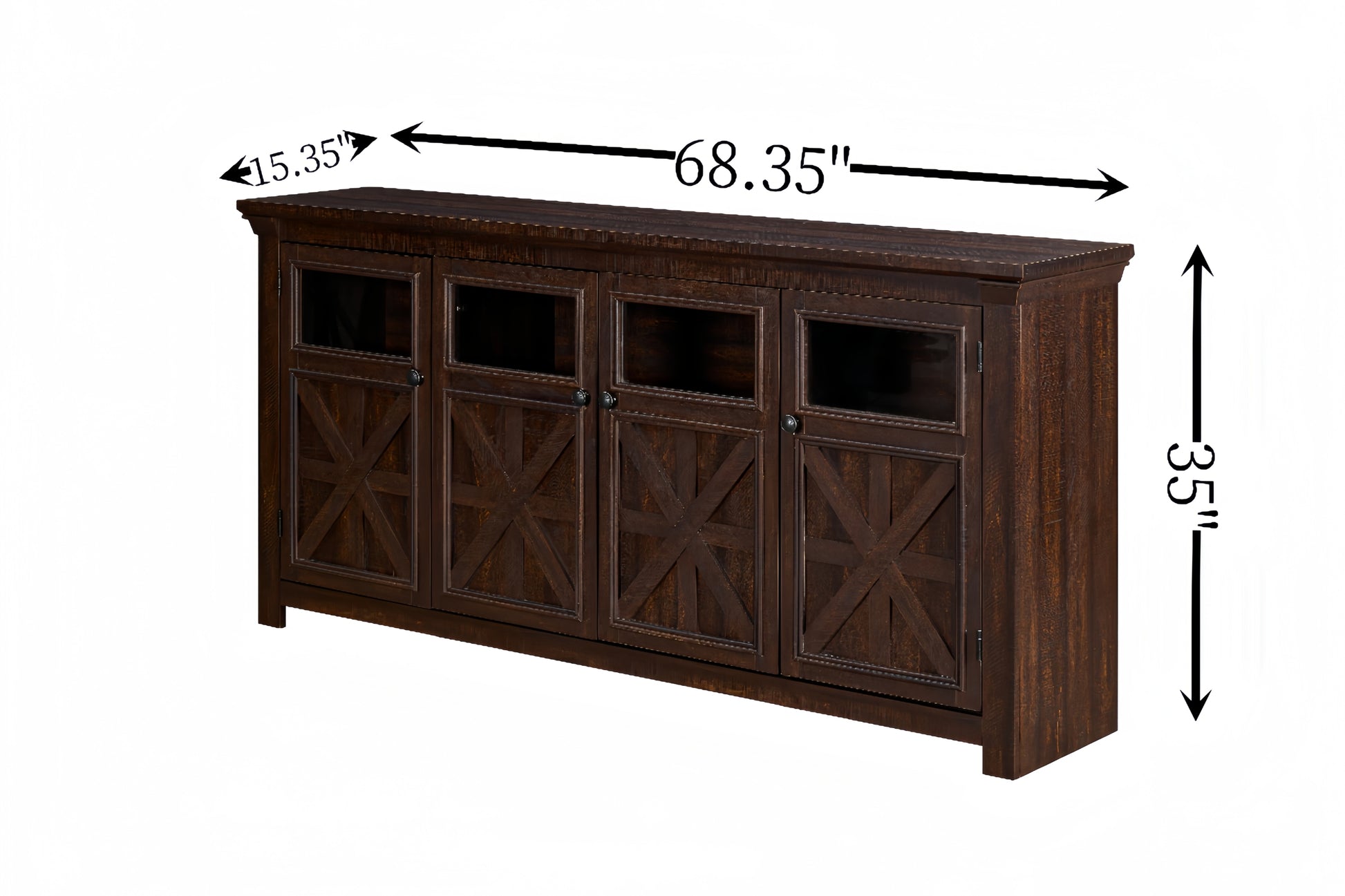 4 Doors Cabinet Farmhouse Buffet Sideboard Cabinet Bar Cabinet Farmhouse Tv Stand Barn Design Four Cabinet Buffet Table Coffee Bar Wine Bar Storage Cabinet For Dining Room Esp Espresso Mdf