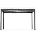 8640 Louver Pergola 10X13Ft Aluminum Frame & Steel Louvers Black Aluminum