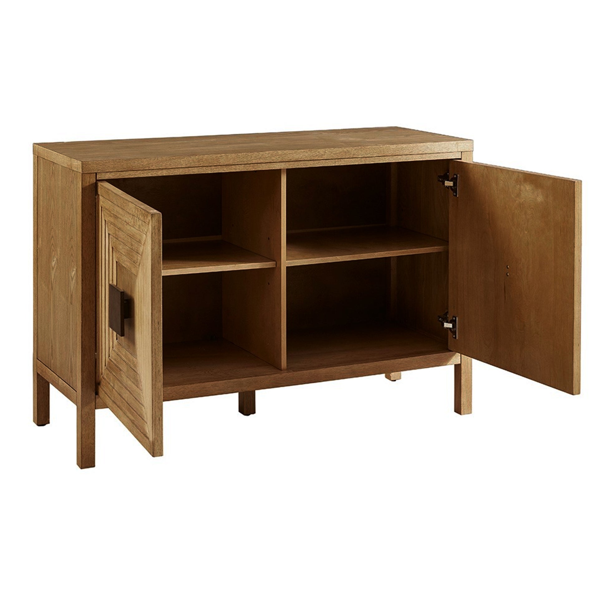 2 Door Accent Cabinet With Adjustable Shelves Natural Wood