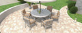 Outdoor Dinning Set 6 Person Outdoor Wooden Dinning yes-grey-weather resistant frame-water resistant