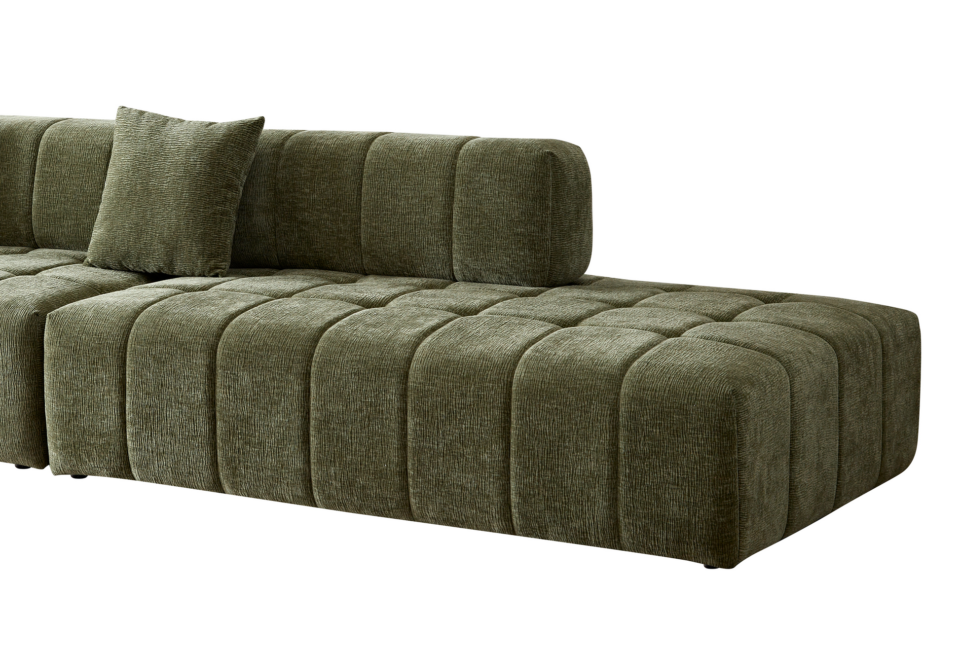 Wks3 Piano Key Combination Sofa, 2 Single Seats Plus 1 Luxury Cloth Sofa, Green Green Fabric 4 Seat