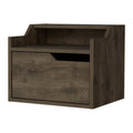 Florence Floating Nightstand With Drawer And Dual Shelf Display Dark Brown Particle Board Engineered Wood