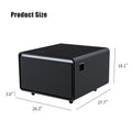 Modern Smart Side Table With Built In Fridge, Wireless Charging, Temperature Control, Power Socket, Usb Ports, Outlet Protection, Induction Light, Black Black Built In Outlets Or Usb Standing Desk Converter Primary Living Space Luxury,Modern Freestanding