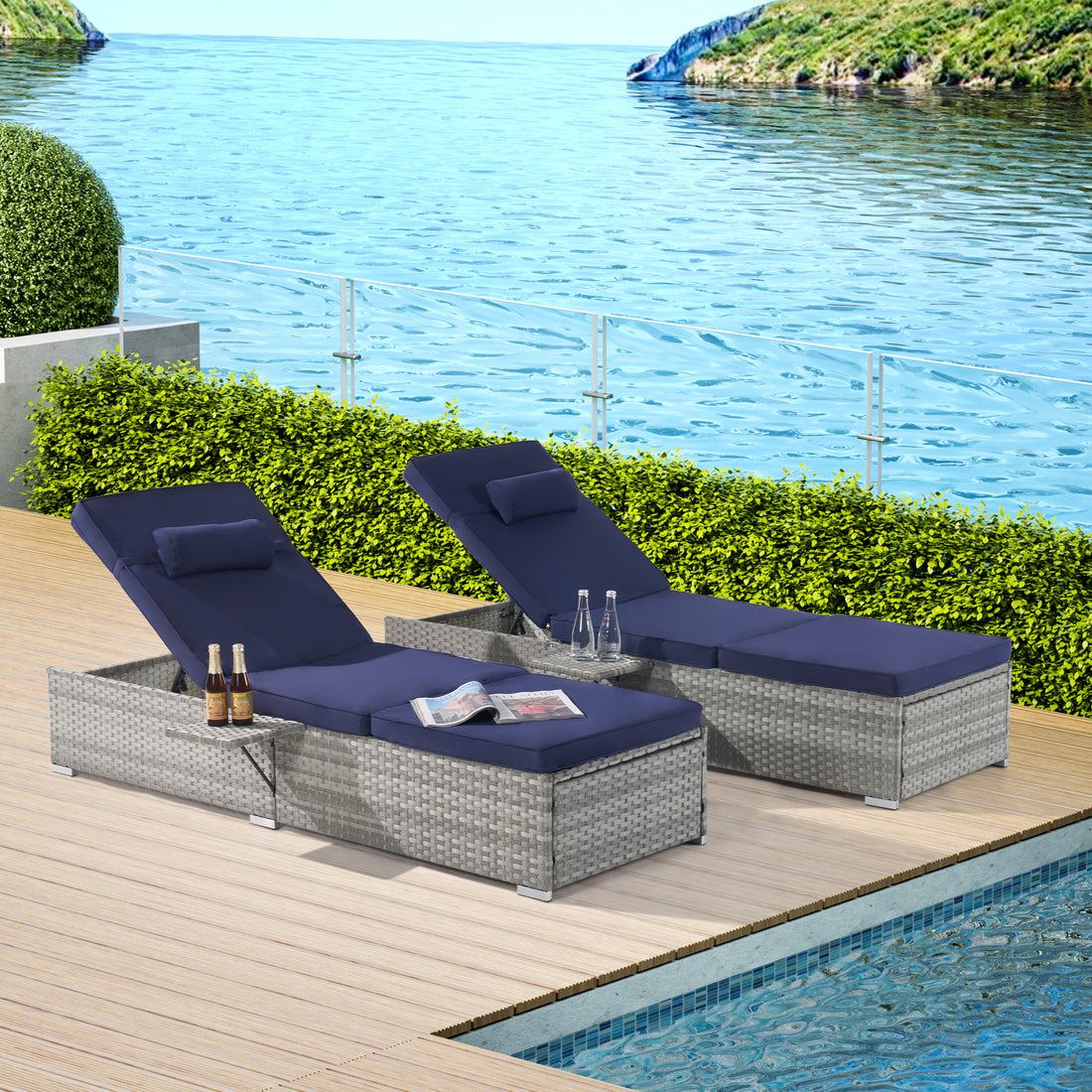 Outdoor Sofa Pe Rattan Furniture Deck Chair Gray Rattan Yes Complete Patio Set Gray Seats 2 Uv Resistant Frame Water Resistant Cushion Garden & Outdoor American Design,American Traditional 2 Person Seating Group Polyester Pe Rattan Iron Waterproof Fabric
