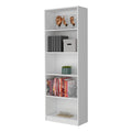 Sutton 4 Shelves Bookcase With Modern Storage Shelves 5 Or More Shelves White Wood Shelves Modern Particle Board Engineered Wood