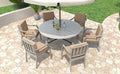 Outdoor Dinning Set 6 Person Outdoor Wooden Dinning yes-grey-weather resistant frame-water resistant