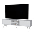 Selby Tv Rack, Hairpin Leg Design With Spacious Storage White White Primary Living Space 40 49 Inches 40 49 Inches American Design,Modern Pine 50 Inches Particle Board Engineered Wood