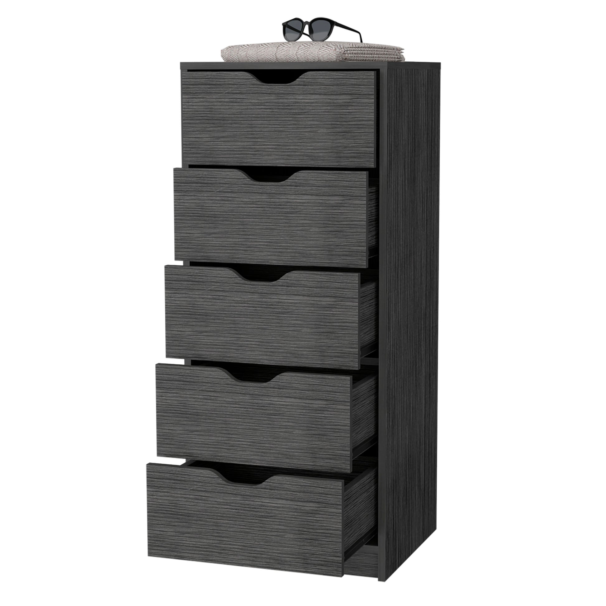 Dillon 5 Narrow Drawer Dresser, Tall Chest Of Drawers Smoke Bedroom Modern Pine Particle Board Engineered Wood Dillon 5 Narrow Drawer Dresser, Tall Chest Of Drawers Smoke Bedroom Modern Pine Particle Board Engineered Wood