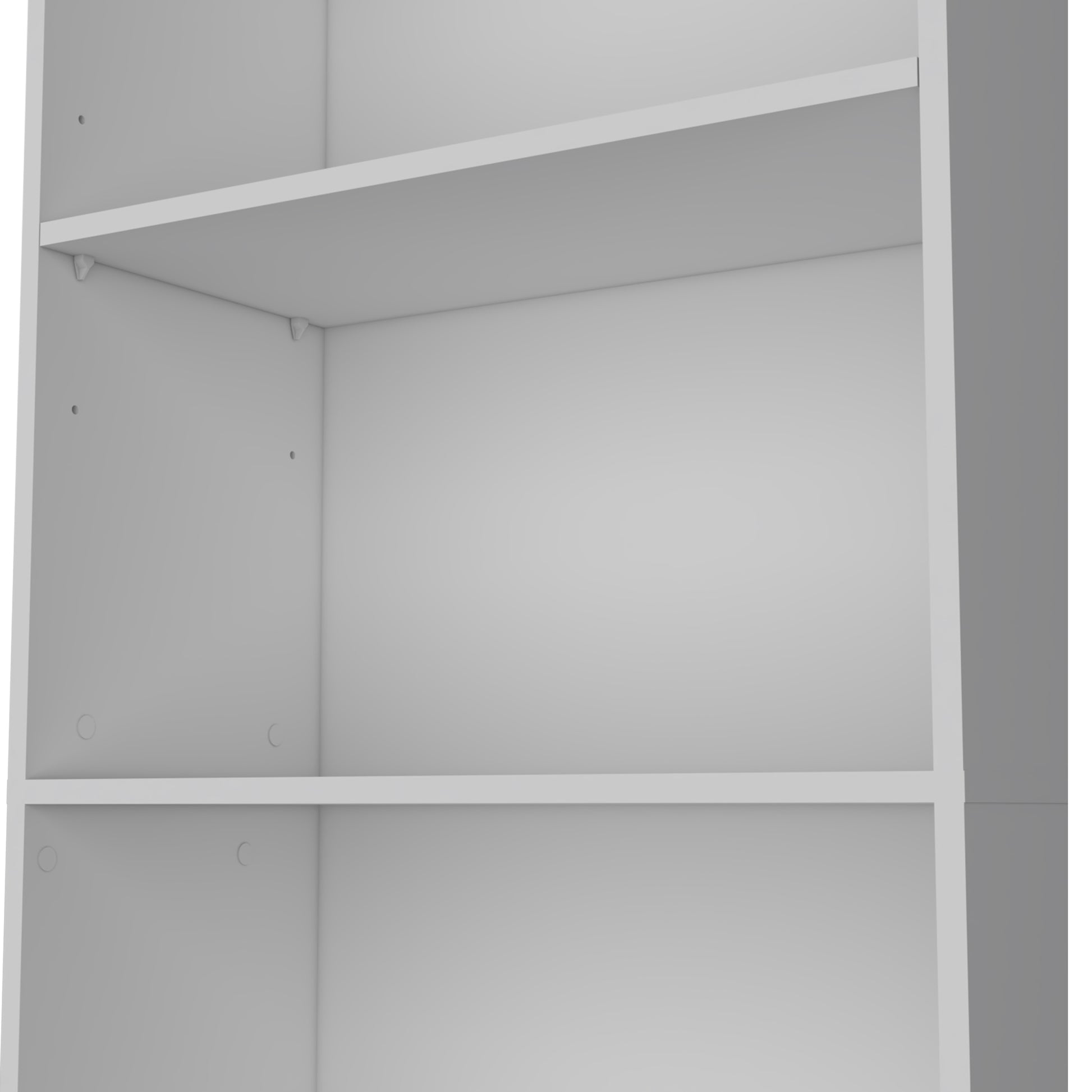 Sutton 4 Shelves Bookcase With Modern Storage Shelves 5 Or More Shelves White Wood Shelves Modern Particle Board Engineered Wood