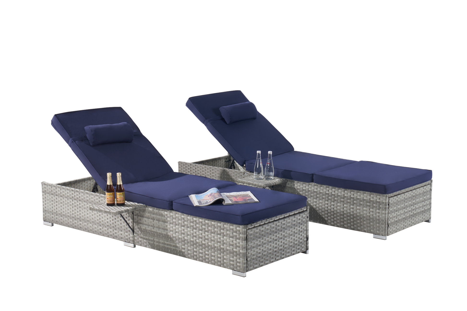 Outdoor Sofa Pe Rattan Furniture Deck Chair Gray Rattan Yes Complete Patio Set Gray Seats 2 Uv Resistant Frame Water Resistant Cushion Garden & Outdoor American Design,American Traditional 2 Person Seating Group Polyester Pe Rattan Iron Waterproof Fabric